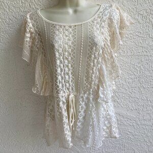 Lace Blouse Sz M Ivory